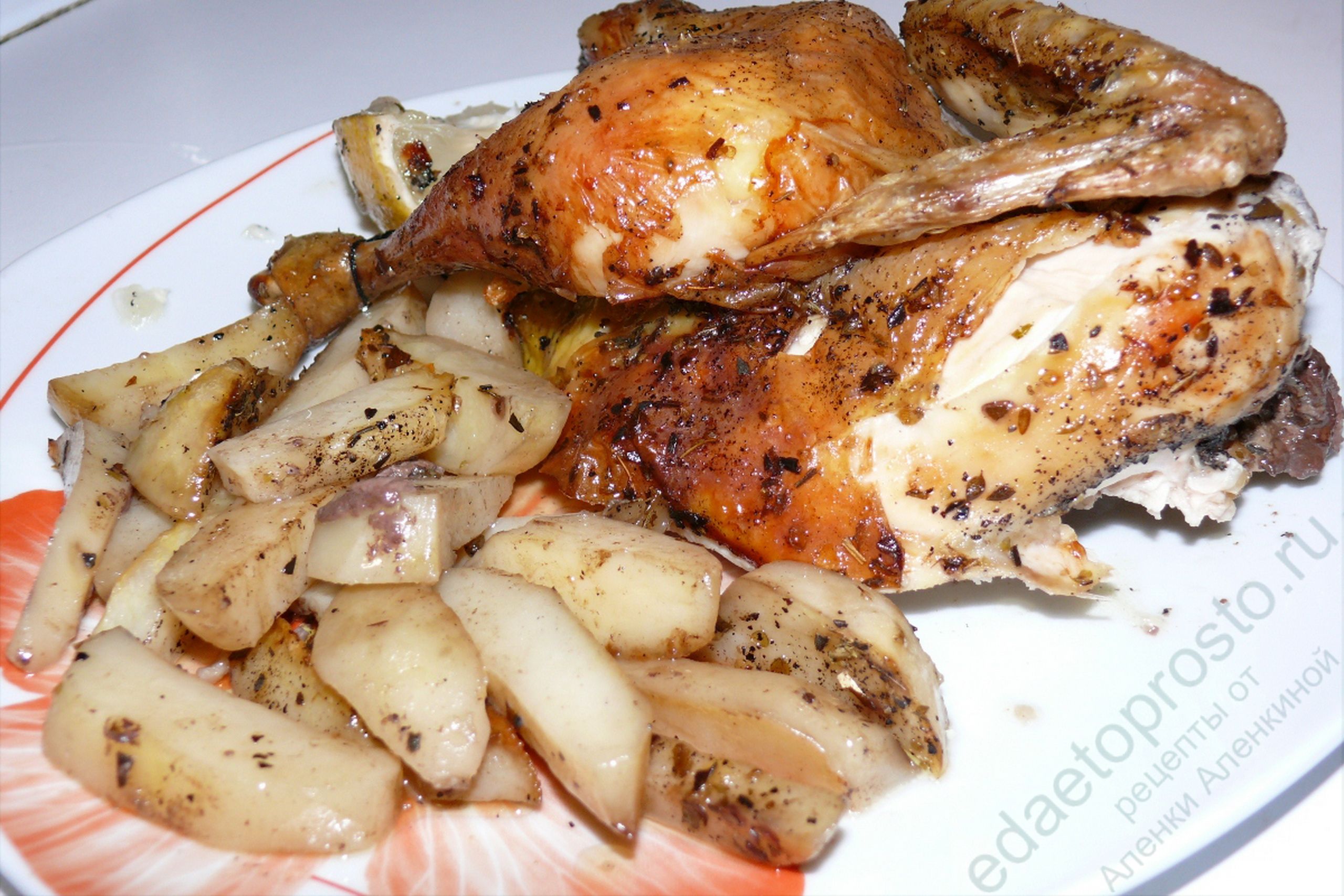красивое фото простого блюда из курицы с картофелем