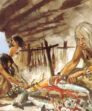 фото к диете каменного века, рисунок дикарей у костра
