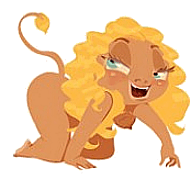 шуточное стилизованное изображение знака Зодиака Льва