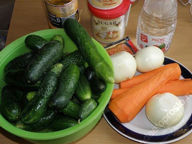 фото исходных продуктов для приготовления огурцов по-корейски на зиму