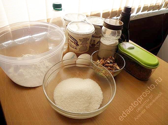 фото ингредиентов для приготовления торта Панчо в домашних условиях