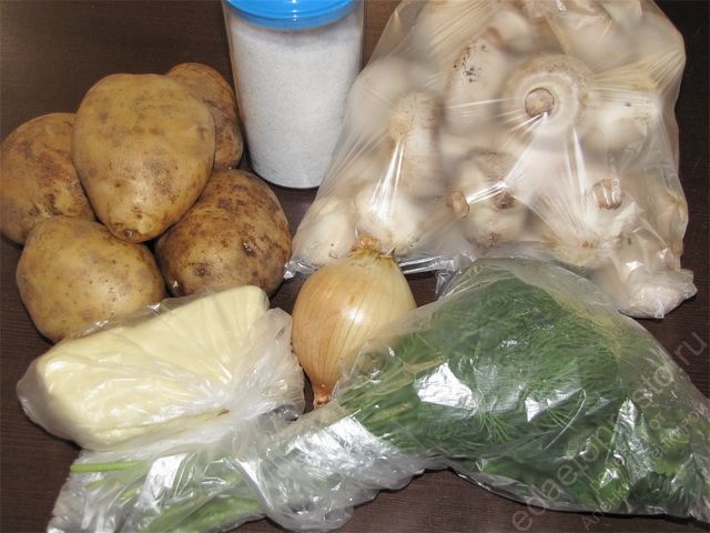 фото продуктов для тушеной картошки с грибами