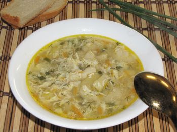 фото вкусного супа с галушками в тарелке