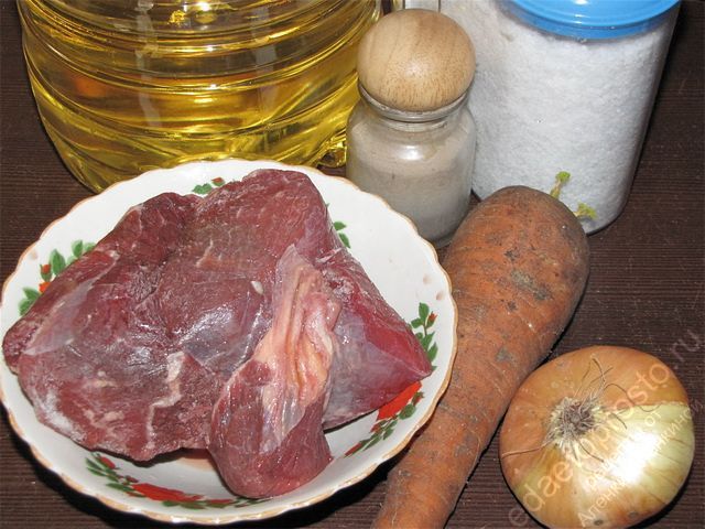 фото исходных продуктов для приготовления тушеного мяса