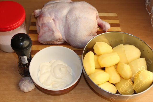 фото исходныых продуктов для приготовления курицы с картошкой в духовке