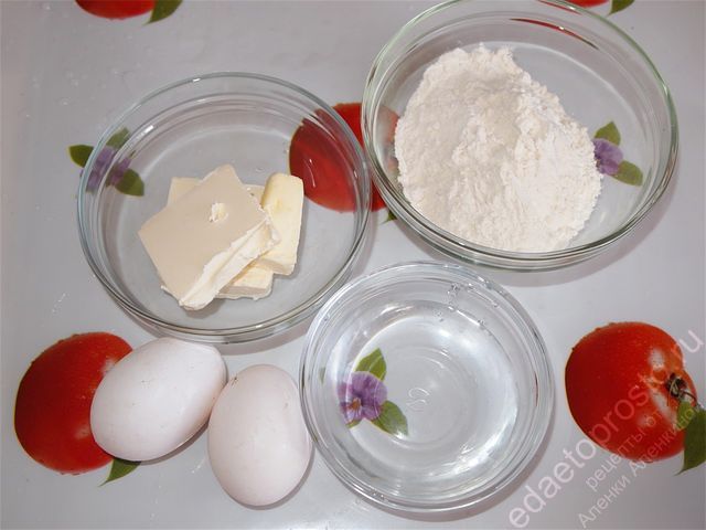 фото исходных продуктов для приготовления эклеров в домашних условиях
