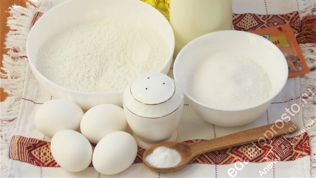 фото ингредиентов для приготовления оладий на йогурте