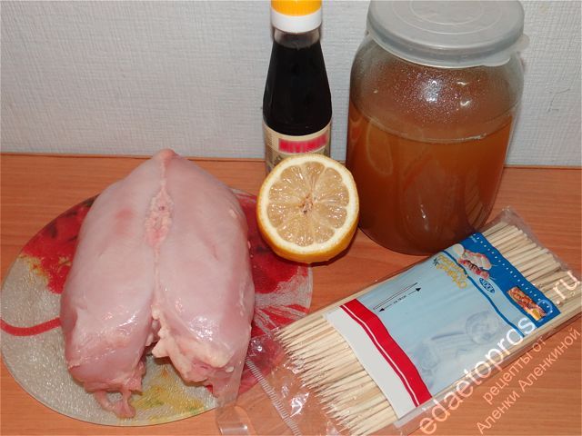 фото ингредиентов для приготовления шашлыка в духовке на шпажках