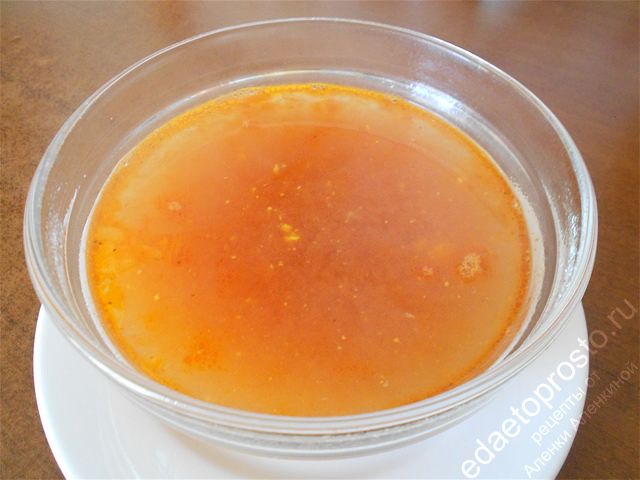 фото готового томатного супа, можно разливать по тарелкам