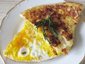 фото вкусной яичницы с луком на завтрак