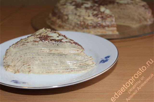блинный торт со сгущенкой фото