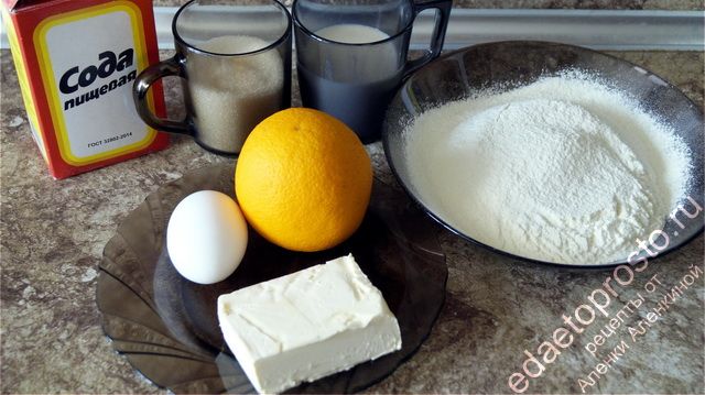 фото исходных продуктов для приготовления апельсинового кекса в духовке