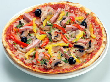 фото заставка к рецепту пиццы каприччиозо с шампиньонами