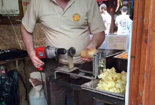 гиф приспособление для нарезки картофельных чипсов