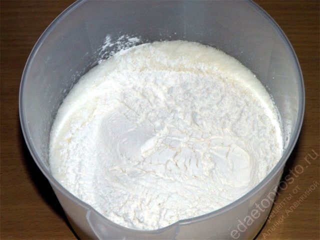 вымесить тесто для кекса, пошаговое фото этапа приготовления творожного кекса