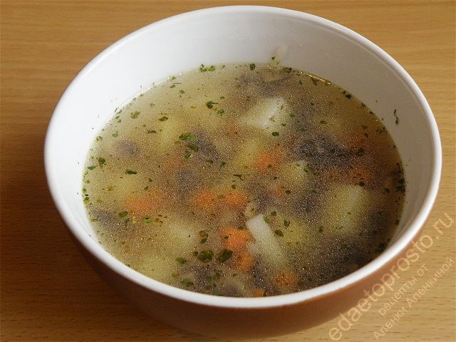 Грибной суп из шампиньонов фото