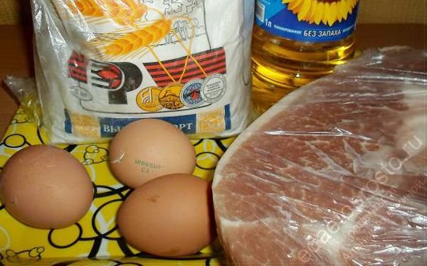 фото исходных продуктов для приготовления отбивных из свинины в кляре