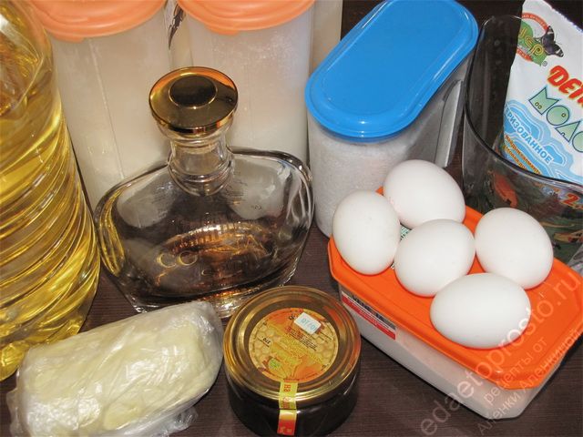 фото ингредиентов для приготовления сладости домашний чак-чак