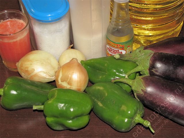 фото ингредиентов для салата из баклажанов на зиму