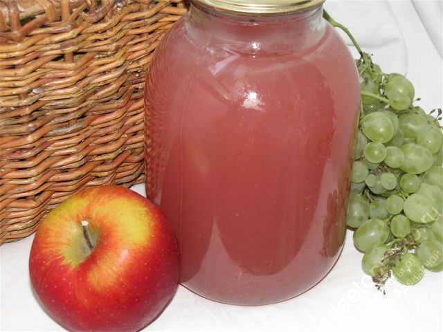 яблочно-виноградный сок готов к зимнему хранению