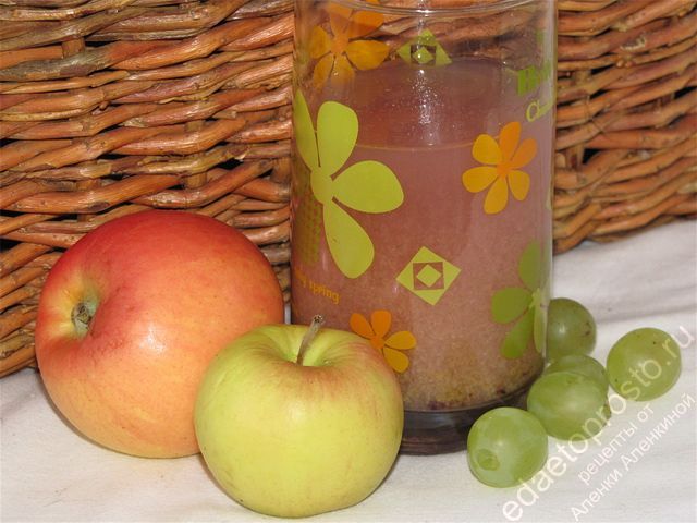 Яблочно-виноградный сок фото
