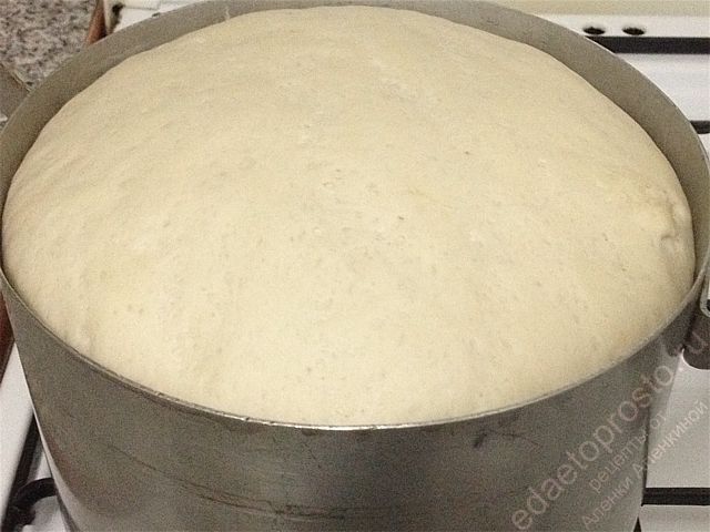 Когда тесто увеличится в объеме в два-три раза, можно начинать лепить пирожки