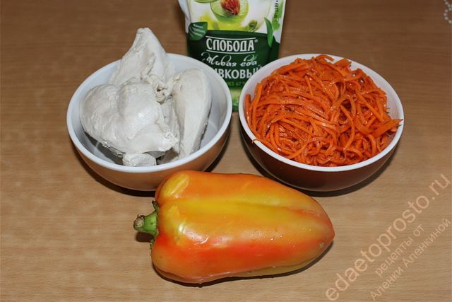 фото ингредиентов для простого салата с морковью по-корейски