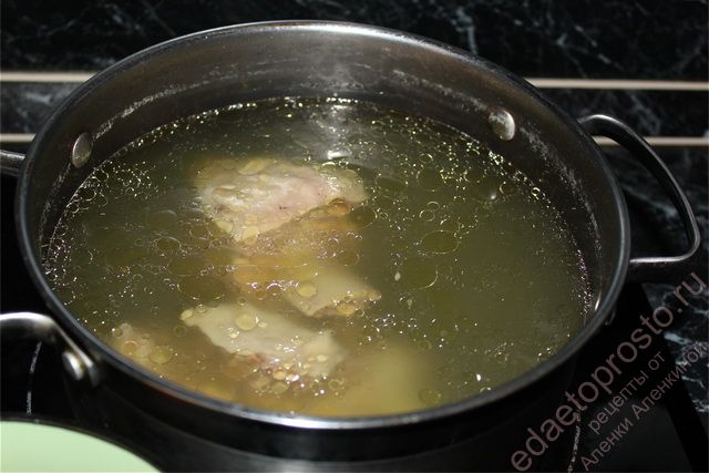 готовим постный суп из чечевицы на говяжьем бульоне