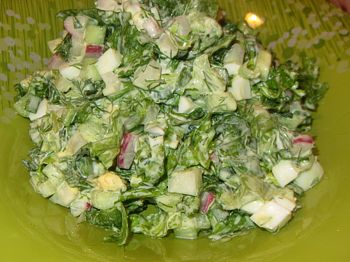 фото вкусного зеленого салата на тарелке