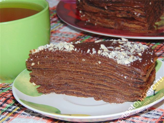 шоколадный блинный торт фото