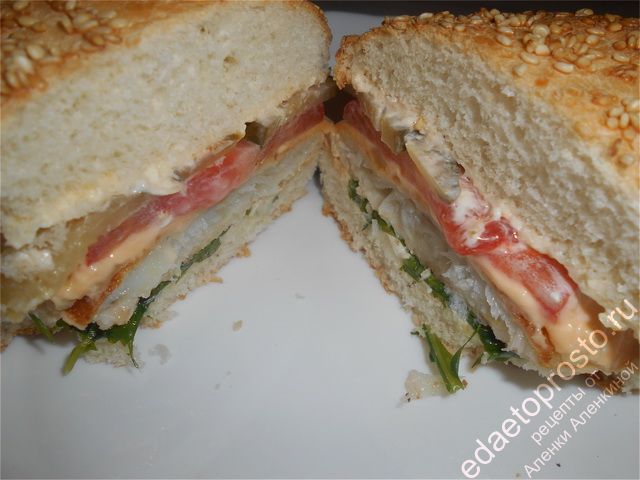 Сэндвич с рыбой фото