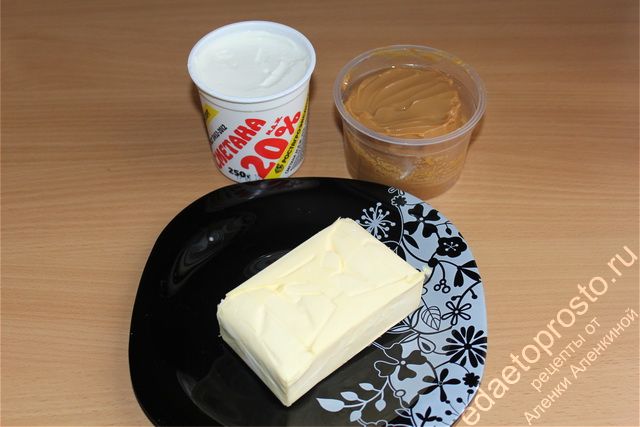 фото ингредиентов крема для сладкого торта из блинов со сгущенкой