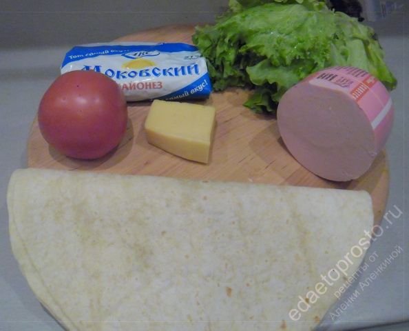 фото ингредиентов для тортильи с колбасой